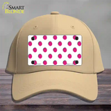 Hot Pink Polka Dots White Novelty License Plate Hat Cotton / Khaki