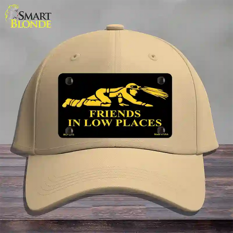 Miners Friends In Low Places Novelty License Plate Hat Cotton / Khaki