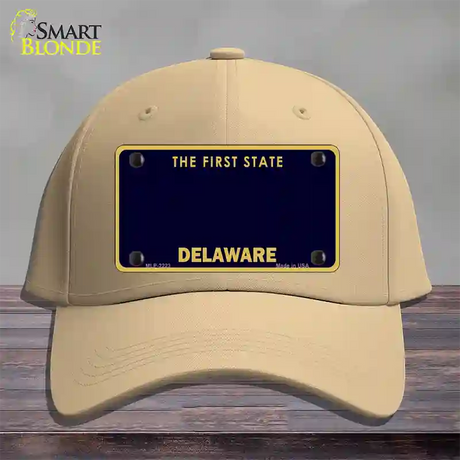 Delaware State Blank Novelty License Plate Hat Cotton / Khaki