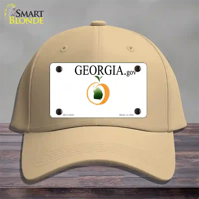 Georgia State Blank Novelty License Plate Hat Cotton / Khaki