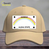 Hawaii State Blank Novelty License Plate Hat Cotton / Khaki