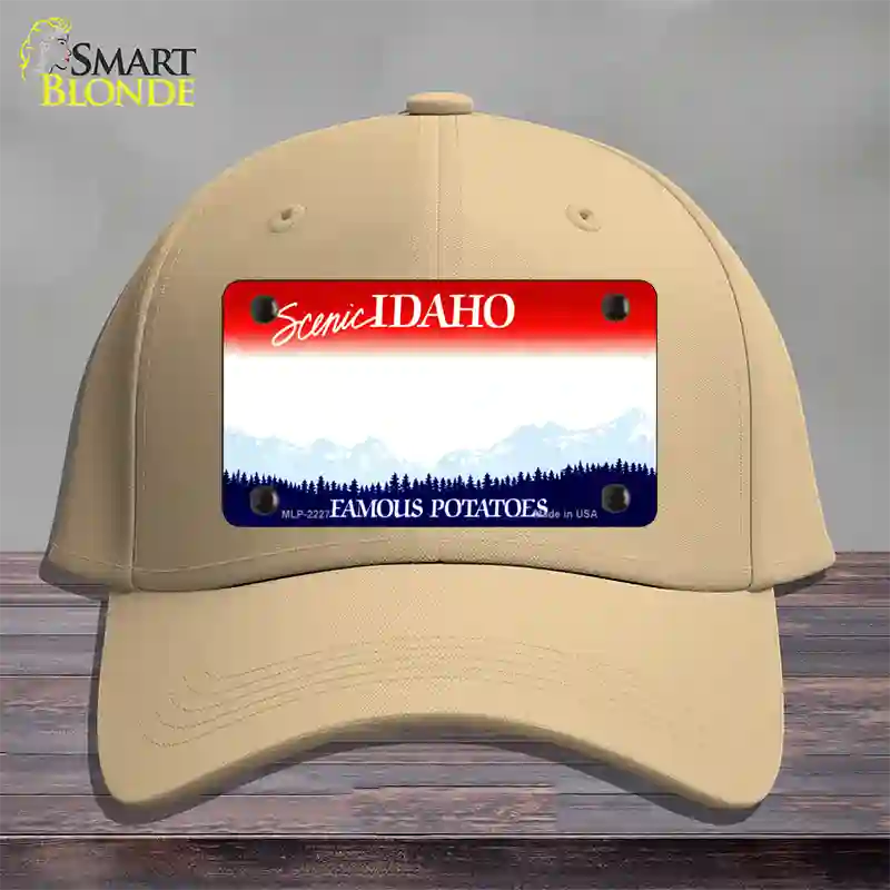 Idaho State Blank Novelty License Plate Hat Cotton / Khaki