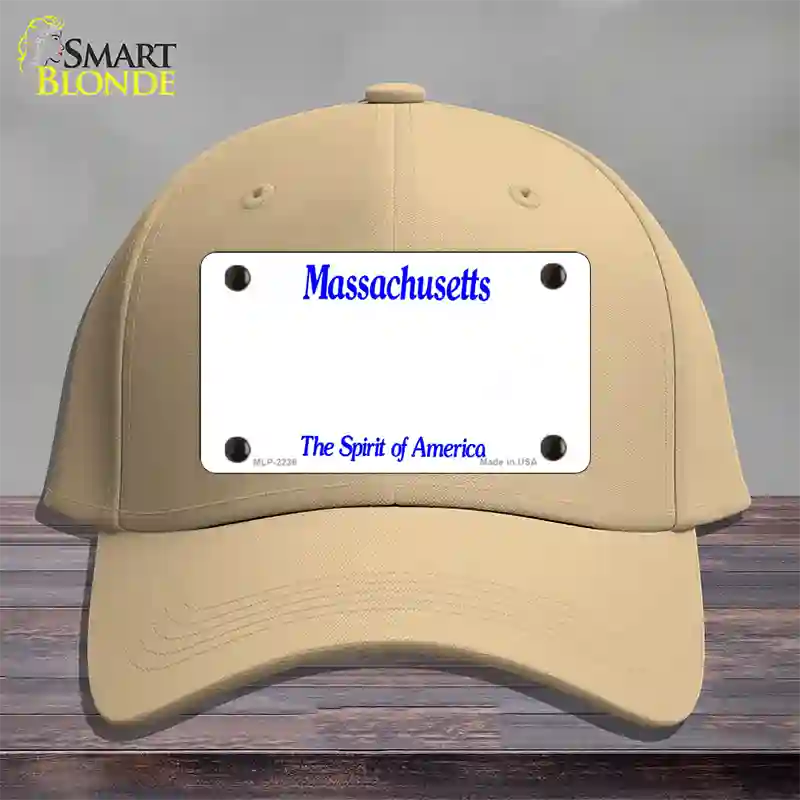 Massachusetts State Blank Novelty License Plate Hat Cotton / Khaki