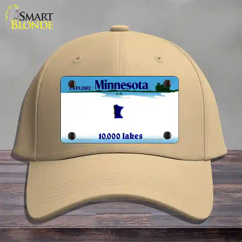 Minnesota State Blank Novelty License Plate Hat Cotton / Khaki