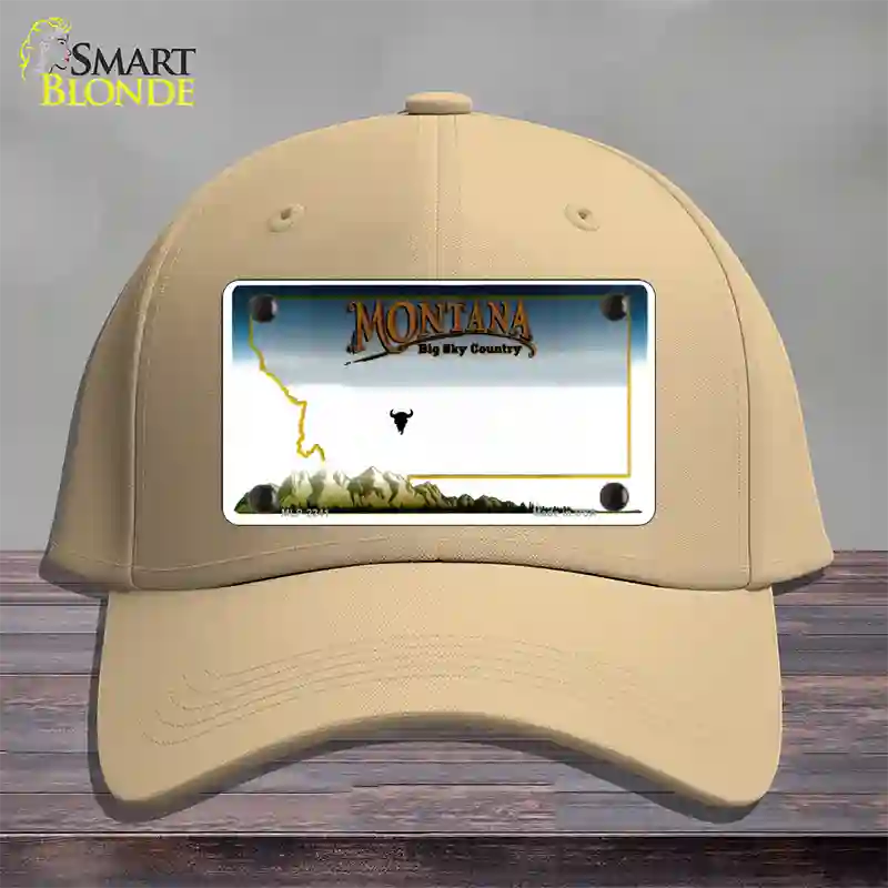 Montana State Blank Novelty License Plate Hat Cotton / Khaki