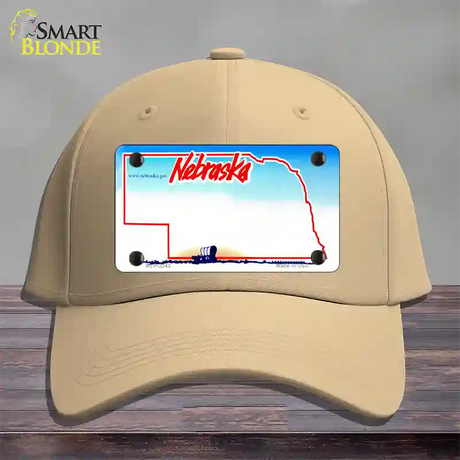 Nebraska State Blank Novelty License Plate Hat Cotton / Khaki