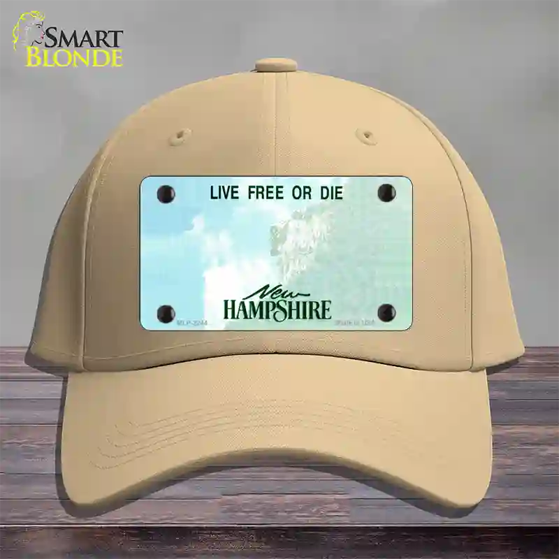 New Hampshire State Blank Novelty License Plate Hat Cotton / Khaki