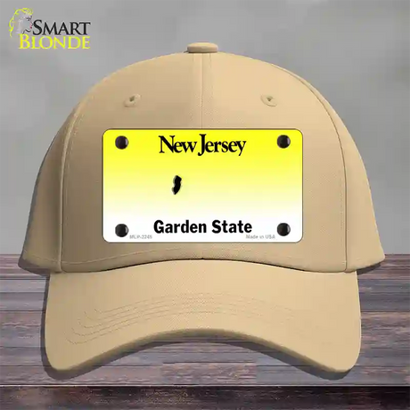 New Jersey State Blank Novelty License Plate Hat Cotton / Khaki