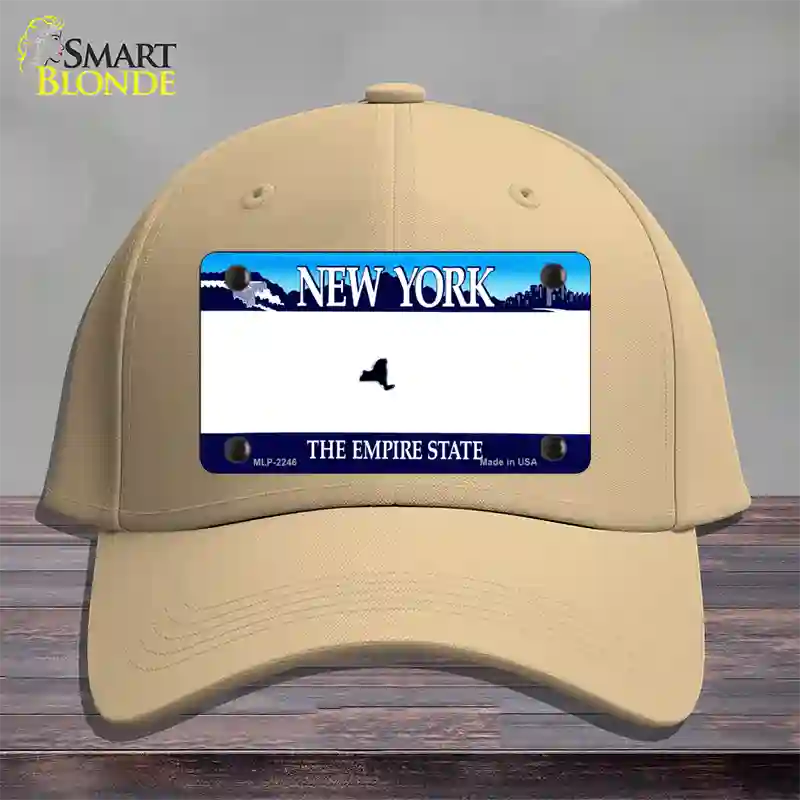 New York State State Blank Novelty License Plate Hat Cotton / Khaki