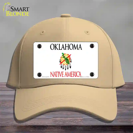 Oklahoma State Blank Novelty License Plate Hat Cotton / Khaki