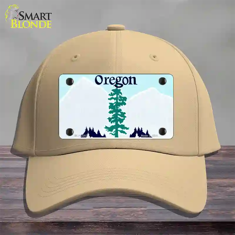 Oregon State Blank Novelty License Plate Hat Cotton / Khaki