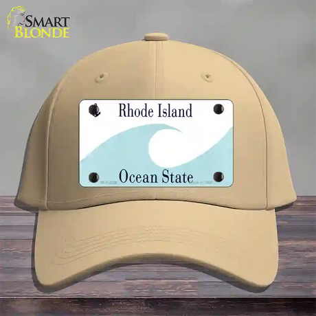 Rhode Island State Blank Novelty License Plate Hat Cotton / Khaki