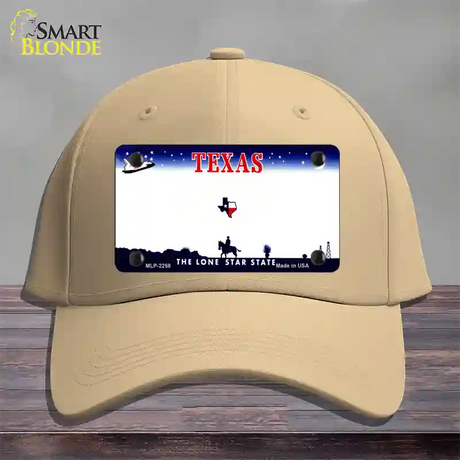 Texas State Blank Novelty License Plate Hat Cotton / Khaki