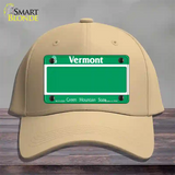 Vermont State Blank Novelty License Plate Hat Cotton / Khaki