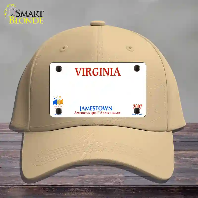 Virginia State Blank Novelty License Plate Hat Cotton / Khaki