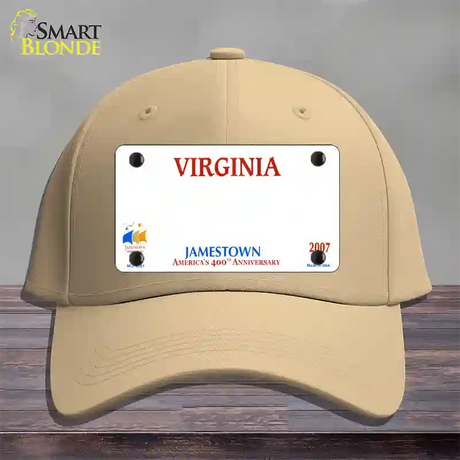 Virginia State Blank Novelty License Plate Hat Cotton / Khaki