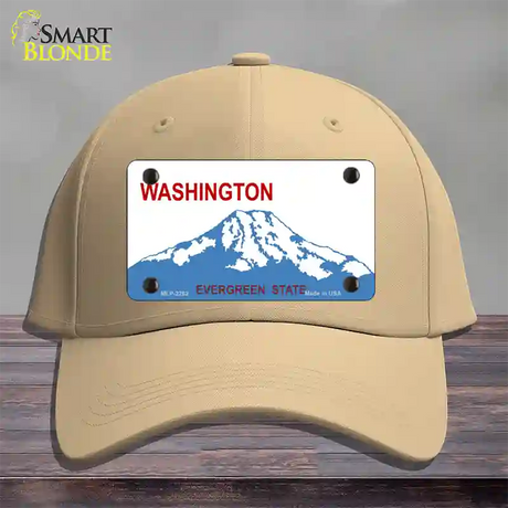 Washington State Blank Novelty License Plate Hat Cotton / Khaki