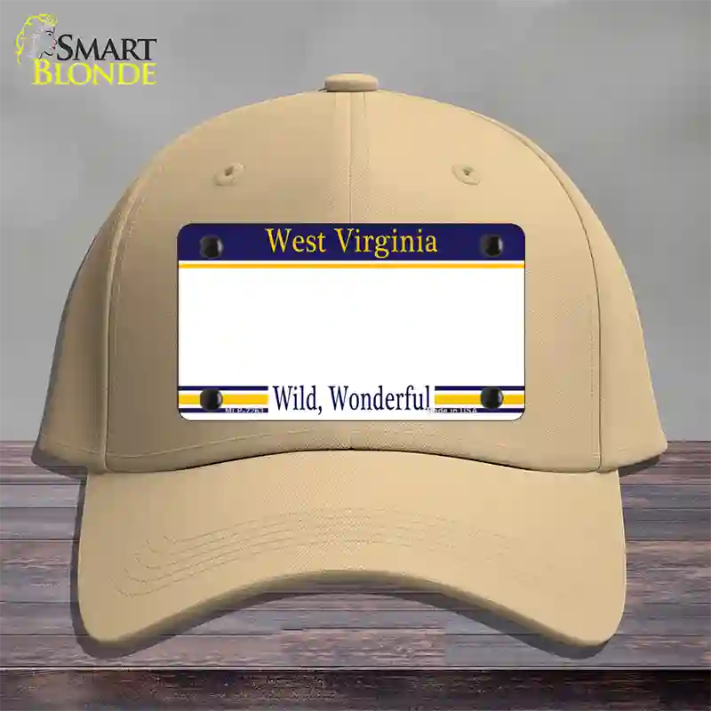 West Virginia State Blank Novelty License Plate Hat Cotton / Khaki