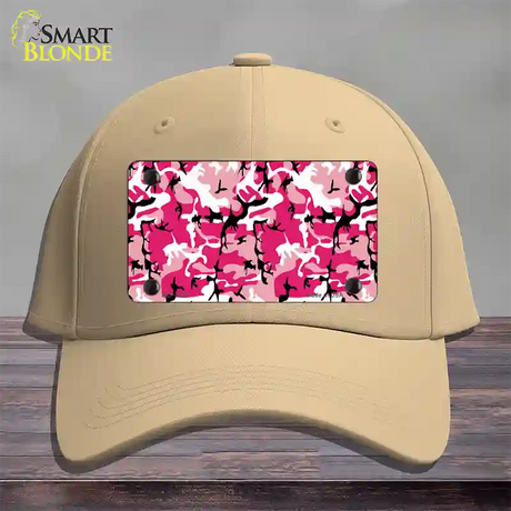 Pink Camouflage Novelty License Plate Hat Cotton / Khaki