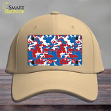 Patriotic Camouflage Novelty License Plate Hat Cotton / Khaki