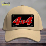 4 X 4 Black Novelty License Plate Hat Cotton / Khaki