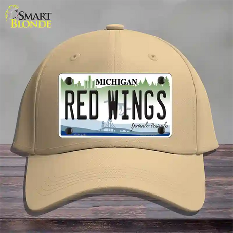 Redwings Michigan State Novelty License Plate Hat Cotton / Khaki