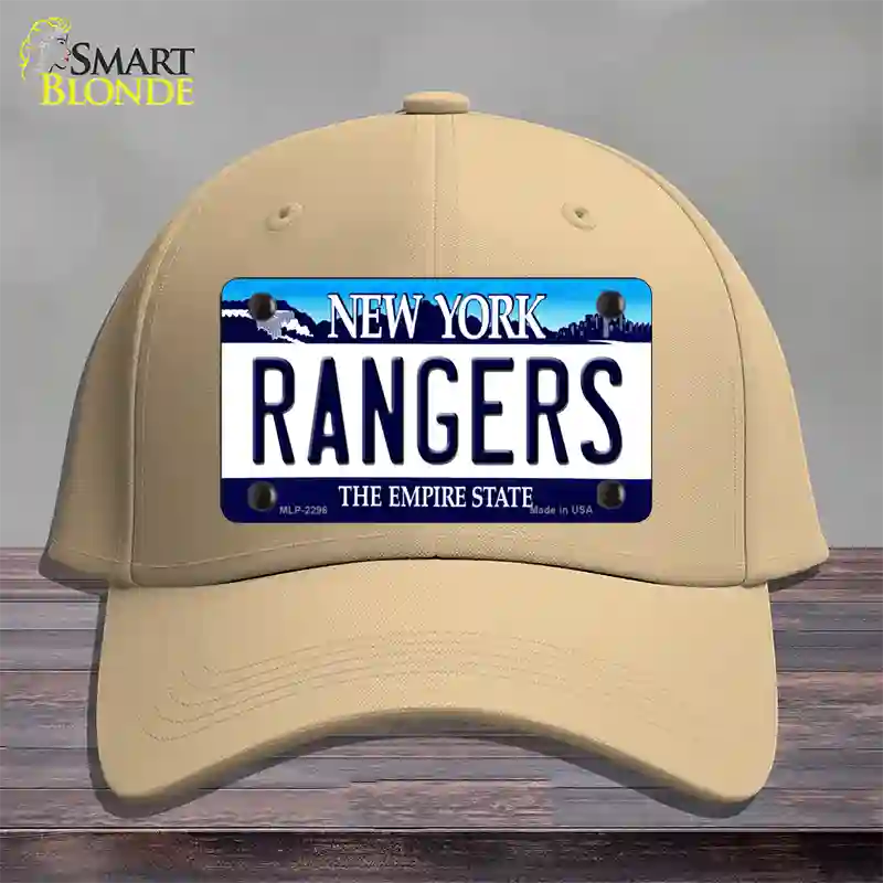 Rangers New York State Novelty License Plate Hat Cotton / Khaki