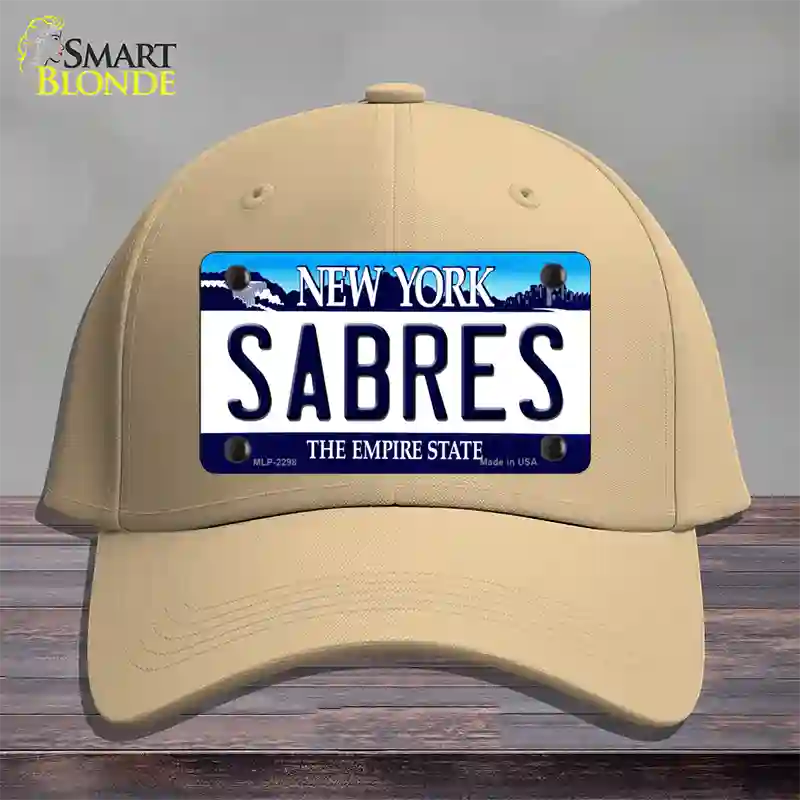 Sabres New York State Novelty License Plate Hat Cotton / Khaki