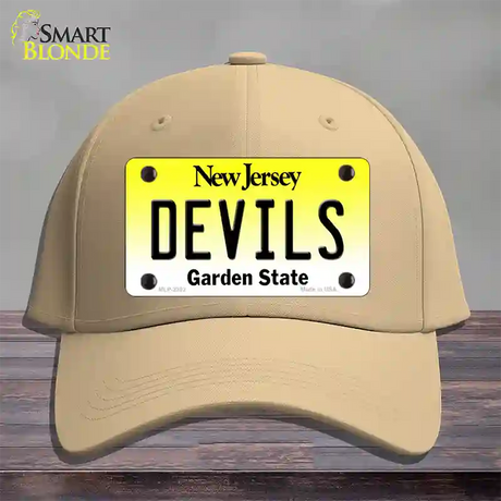 Devils New Jersey State Novelty License Plate Hat Cotton / Khaki