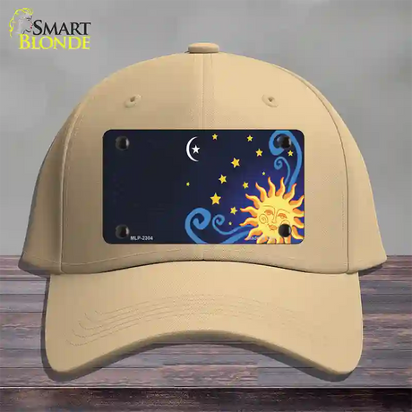 Celestial Sun Offset Novelty License Plate Hat Cotton / Khaki