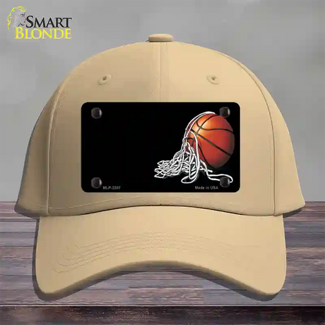 Basketball With Net Offset Novelty License Plate Hat Cotton / Khaki