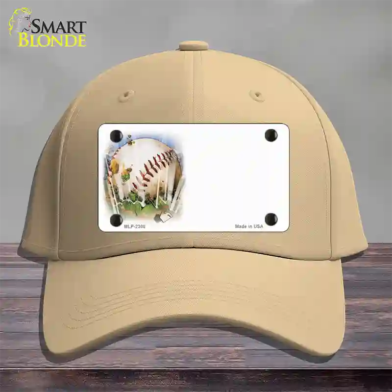Baseball Offset Novelty License Plate Hat Cotton / Khaki