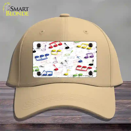 Musical Notes Multi-Color Novelty License Plate Hat Cotton / Khaki