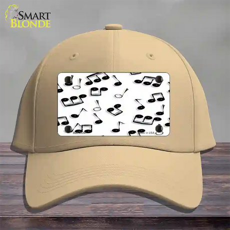 Musical Notes Black White Novelty License Plate Hat Cotton / Khaki