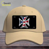 Maltese Cross Flag Novelty License Plate Hat Cotton / Khaki