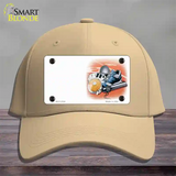 Track And Field Offset Novelty License Plate Hat Cotton / Khaki