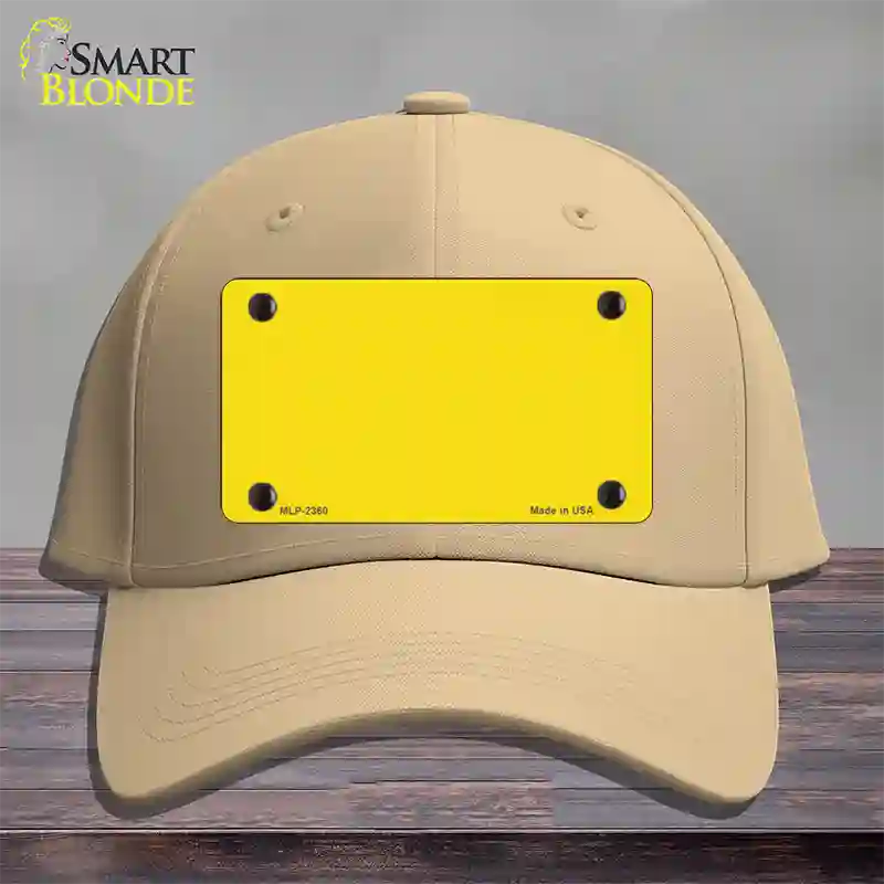 Yellow Solid Novelty License Plate Hat Cotton / Khaki