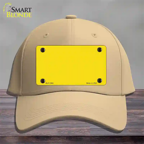 Yellow Solid Novelty License Plate Hat Cotton / Khaki