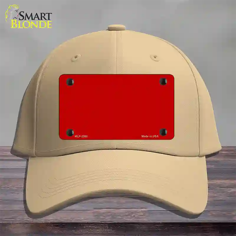 Red Solid Novelty License Plate Hat Cotton / Khaki