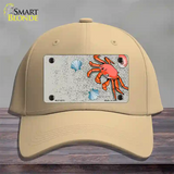 Crab And Seashells Novelty License Plate Hat Cotton / Khaki