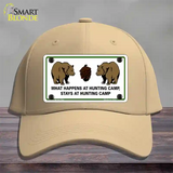 What Happens At Camp Novelty License Plate Hat Cotton / Khaki