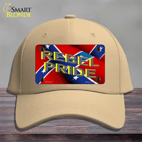 Rebel Pride Novelty License Plate Hat Cotton / Khaki