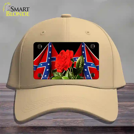 Rebel Rose Novelty License Plate Hat Cotton / Khaki