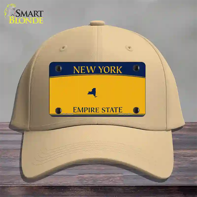 New York State Blanks Novelty License Plate Hat Cotton / Khaki