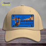 Roadrunner Blue New Mexico Novelty License Plate Hat Cotton / Khaki