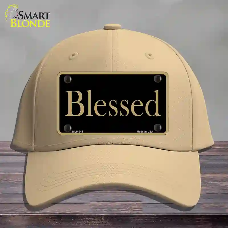 Blessed Gold Novelty License Plate Hat Cotton / Khaki