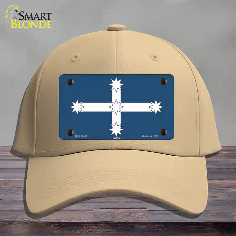 Eureka Flag Novelty License Plate Hat Cotton / Khaki