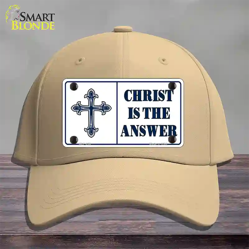 Christ Is The Answer Novelty License Plate Hat Cotton / Khaki