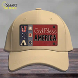 God Bless America Quilt Novelty License Plate Hat Cotton / Khaki