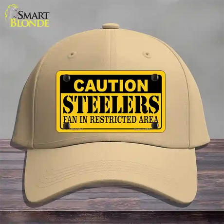 Caution Steelers Novelty License Plate Hat Cotton / Khaki